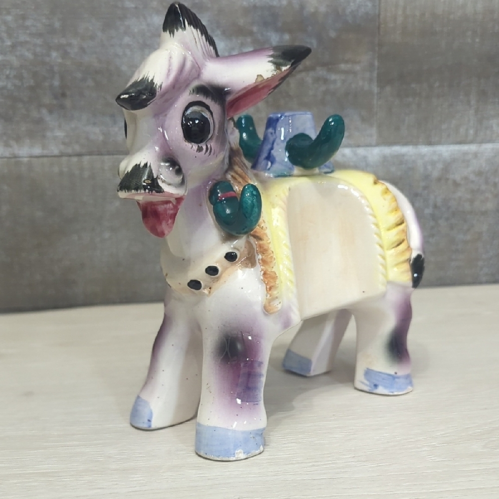 Vintage Ceramic Donkey Salt & Paper Shaker With Oil And Vinegar Dispensers - Picture 10 of 16